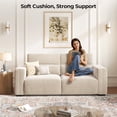 thumbnail image 6 of COPIAE 82” Velvet Loveseat Sofa, Comfy Deep Seat Sofa with Soft Cushion, Modern 2-Seater Couch with Piano Design Armrest& Ergonomic Backrest, Home Sofa Couch for Living room Bedroom, 6 of 10