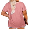 thumbnail image 2 of Langwyqu Plus Size Summer Women V-Neck Patchwork Casual T-Shirt Tops, 2 of 4