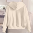 thumbnail image 4 of WTOBBY Women's Plus Size V-Neck Sweatshirt Coat, Solid Color Long Sleeve Loose Fit, Casual Comfort Outerwear, Fashionable Street Style, Soft and Warm Fabric,Beige 5XL, 4 of 6