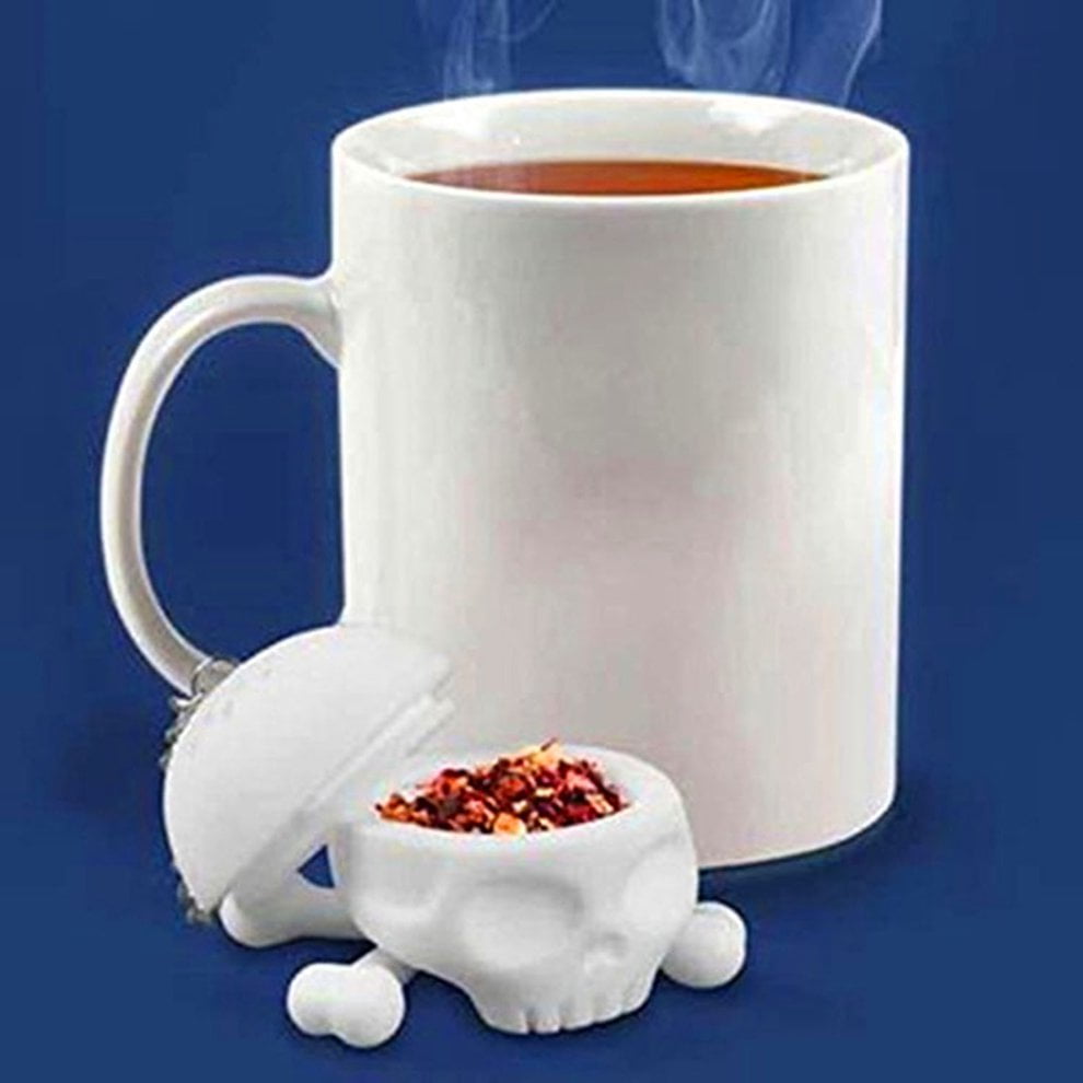 Human Skull Shape Tea Strainer Silicone Interesting Tea Infuser Filter Teapot For Tea Coffee Drinkware MarinoBIRD