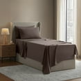 thumbnail image 4 of Clara Clark Twin Sheets Set, Hotel Luxury 3 Piece Deep Pocket Bed Sheets Set, Ultra Soft Microfiber Kids Bedding, Brown, 4 of 8