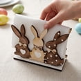 thumbnail image 4 of Easter Bunny Napkin Holder Wooden Decorative Table Centerpiece for Holiday Dining & Party Display, 6.5" H x 4.3" W, 4 of 5