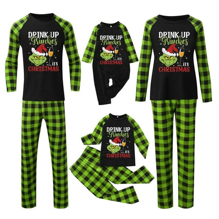 

2024 Christmas Grinch Family Matching Sleepwear Grinch Printing Long-Sleeved Soft Jammies Family Matching Sets for Baby Kid Couples Youth Family Matching Sets