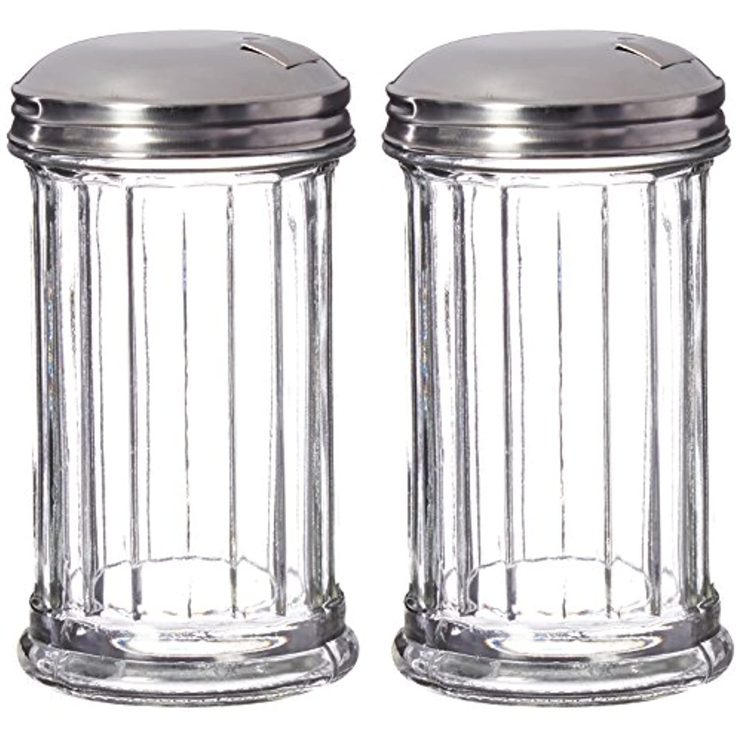 Sugar or Cheese Shakers 12 OZ Glass Modern Style Kitchen Dispensers 2 Pc 