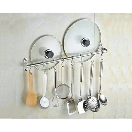 Wall Mounted Pan Pot Rack Kitchen Utensils Hanger Organizer Lid