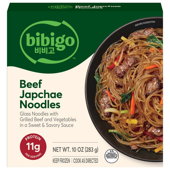 Bibigo Frozen Beef & Vegetable Japchae Noodles, 10.0 oz