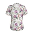 thumbnail image 2 of Uemuo Orchids Flowers Printed Women's Classic V-Neck T-Shirt - Soft, Breathable, Moisture-Wicking, Perfect for Casual, Office, Travel, and Everyday Wear-3X-Large, 2 of 5