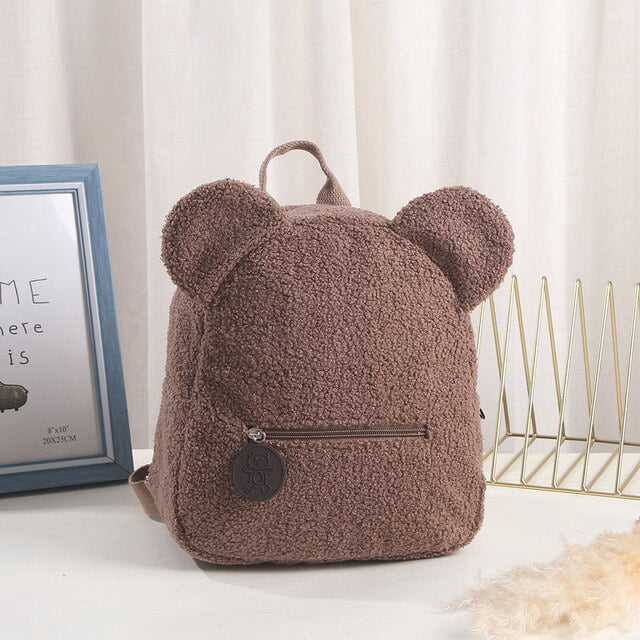 Mochila con diseño de oso para niñas y mujeres, morral pequeño de felpa con nombre personalizado, bordado, informal Fivean unisex