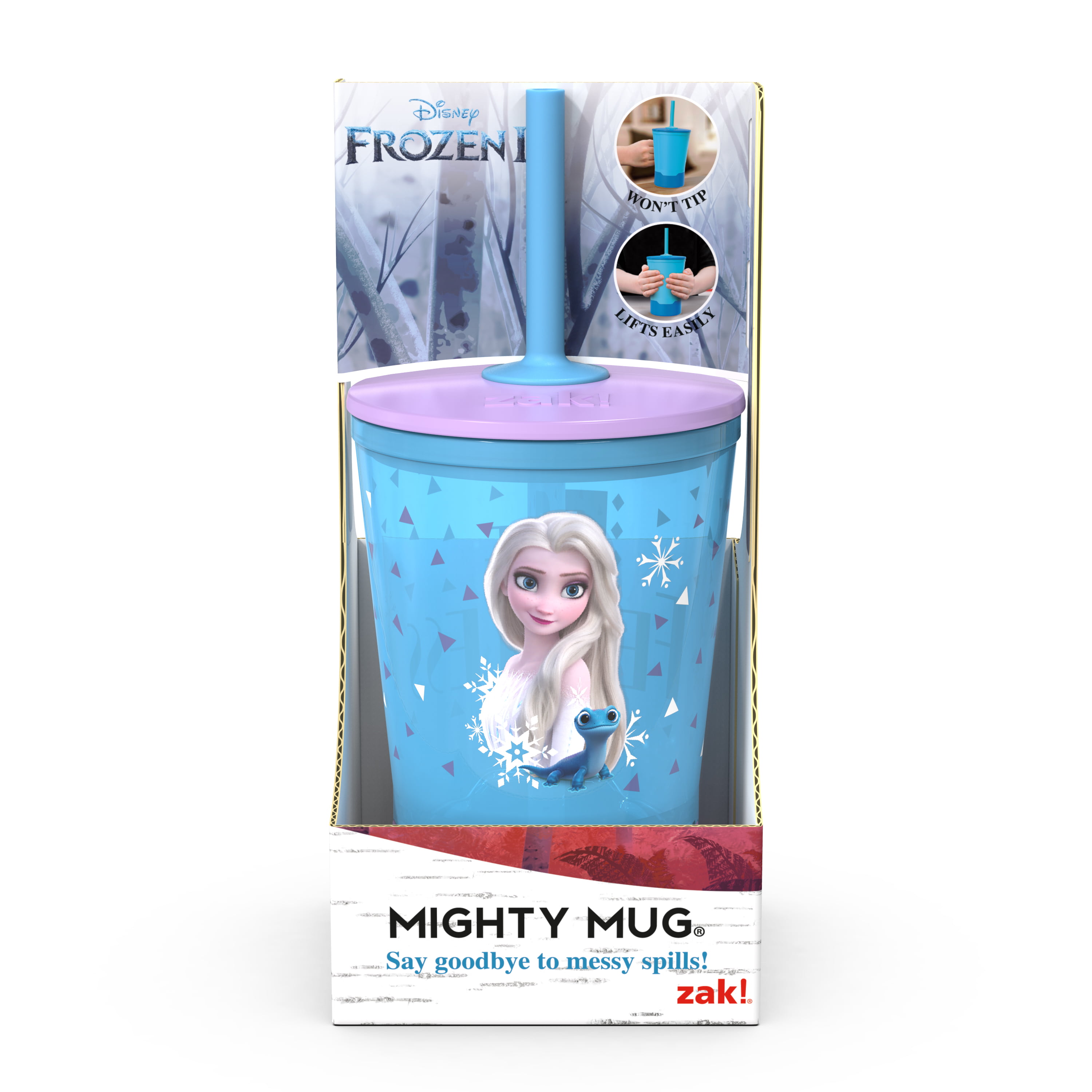 Zak Disney Frozen 2 Elsa 16 oz Mighty Mug Tip-Proof Kids' Tumbler with Straw 