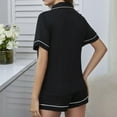 thumbnail image 3 of gbyLJF Women's Pajamas Set Heart Printed Button Down Collared Short Sleeve Shirt with Shorts Sleepwear Set Loungewear Set, 3 of 7