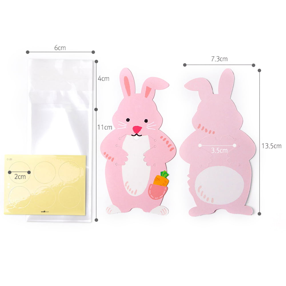 10Pcs Cute Rabbit Ear Bakery Cookie Candy Bags Plastic DIY White Gift Bags*~* 