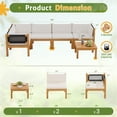 thumbnail image 6 of Homall 6 Pieces Acacia Patio Conversation Set Wood Sectional Set Outdoor Furniture Set with Cushions, White, 6 of 7
