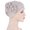 Grey, variant on Women's Reflective Beaded Headwrap Hat, Indian Muslim Style Chemo Cap with Ruffle Design, Safety Night Running Beanie with Floral Applique for Outdoor Activities