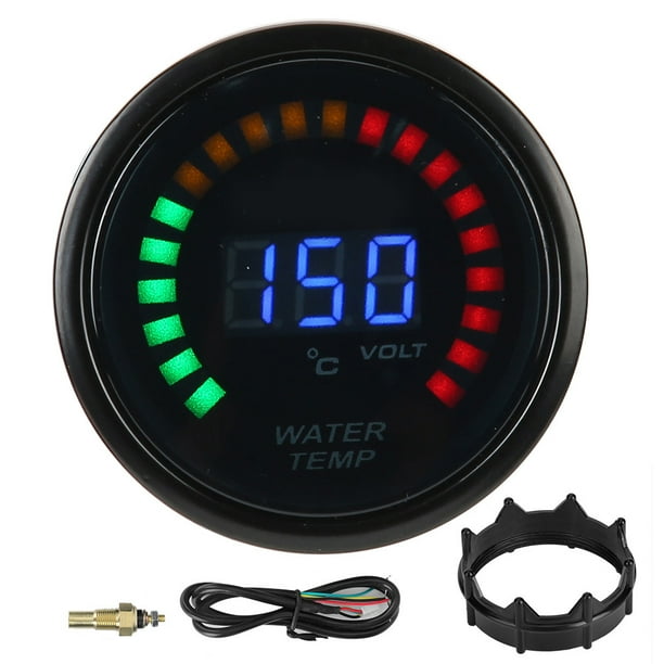 Medidor de temperatura del agua del coche LED digital con sensor de 52 mm 20150 °C para automóvil de 12 V Jadeshay A
