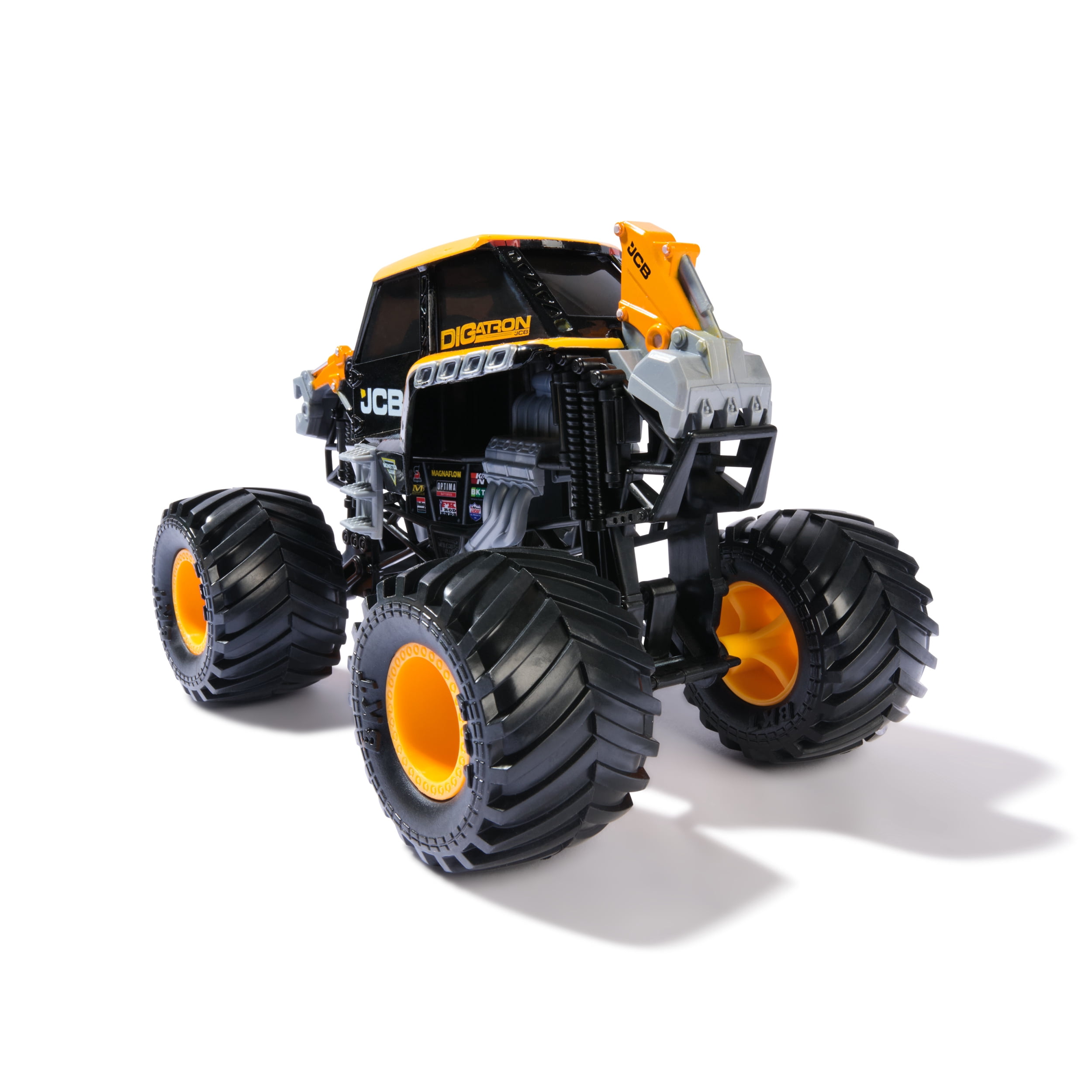 Monster Jam, Official JCB DIGatron Monster Truck, Collector Die-Cast Vehicle, 1:24 Scale, Kids Toys for Boys and Girls Ages 3 and up
