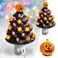 thumbnail image 1 of BKER Ceramic Halloween Black Tree Halloween Plug In Small Night Light Black Christmas Tree, 1 of 5
