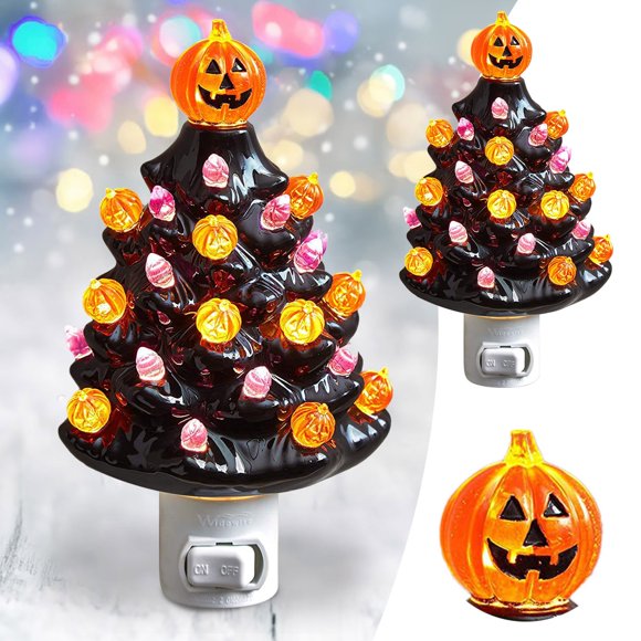 Ceramic Black Tree Plug In Small Night Light Black Christmas Tree Vintage Ornament Set Vintage Christmas Ornament Strength Ornament Special Christmas Ornament Sparkly Ornament