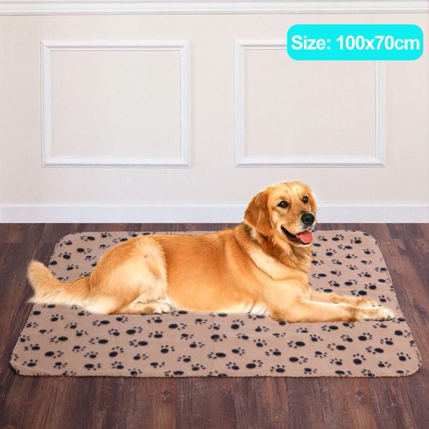 Manta Plegable Manta para mascotas, perro, cachorro, gato, estampado de pata, cama de lana suave y cálida, cesta de viaje para coche