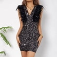 thumbnail image 4 of Sequin Bodycon Mini Dresses for Women - Trim Party Dress with Sparkly Design, Evening Dresses for Women 2026 Club Night Out Music Festival Outfits, 4 of 5