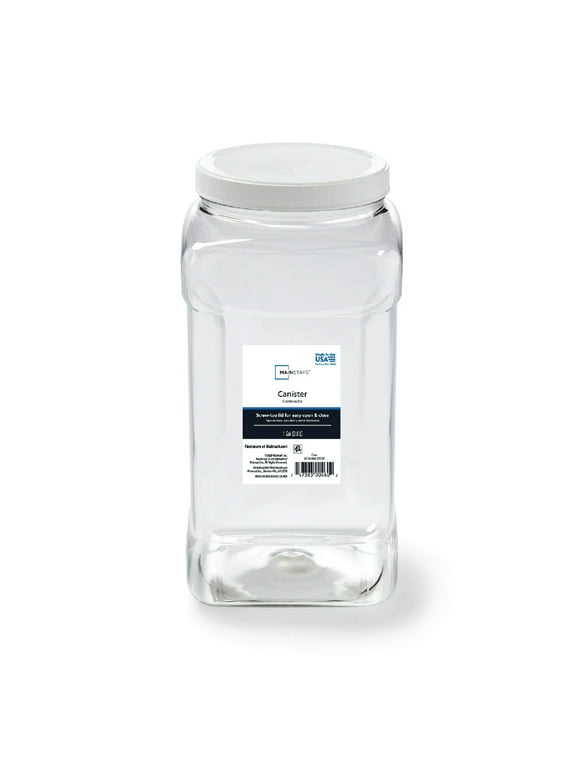 Mainstays 4-Quart Clear Plastic Canister with White Twist-Top Lid (1 Each) 5.83" x 5.16" x 10.20"