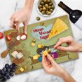 thumbnail image 4 of Anniversary Cutting Board, 9 Years Together Cartoon Couple Sits on a Bench with Floral Ornaments, Decorative Tempered Glass Cutting and Serving Board, in 3 Sizes, by Ambesonne, 4 of 5