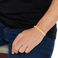 thumbnail image 3 of Floreo 10k Yellow Gold 4mm Solid Turkish Rope Chain Bracelet or Anklet, 3 of 4