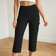 thumbnail image 4 of QTSHPN Womens Scrub Pants Sleek High Waist Cargo Style Stretchy Flex Capri with Flat Front for Summer Pants Women Black XL, 4 of 4