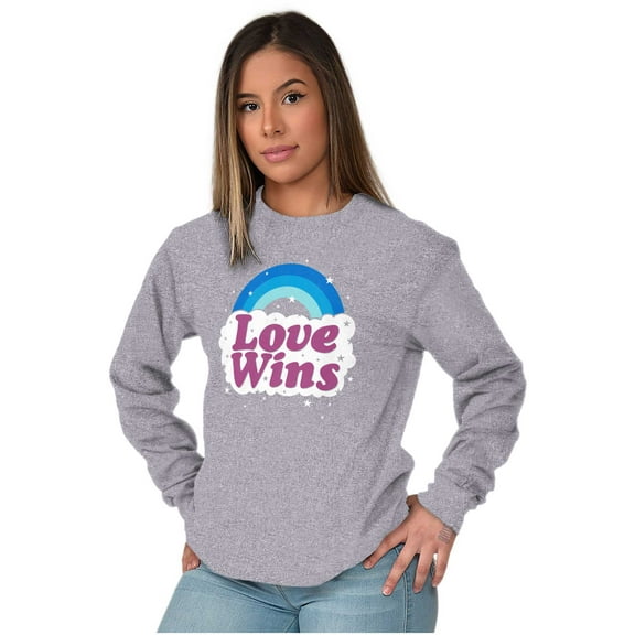 Inspirational Trans Flag Love Wins Women Plus Size Long Sleeve Graphic Tee Brisco Brands 2X