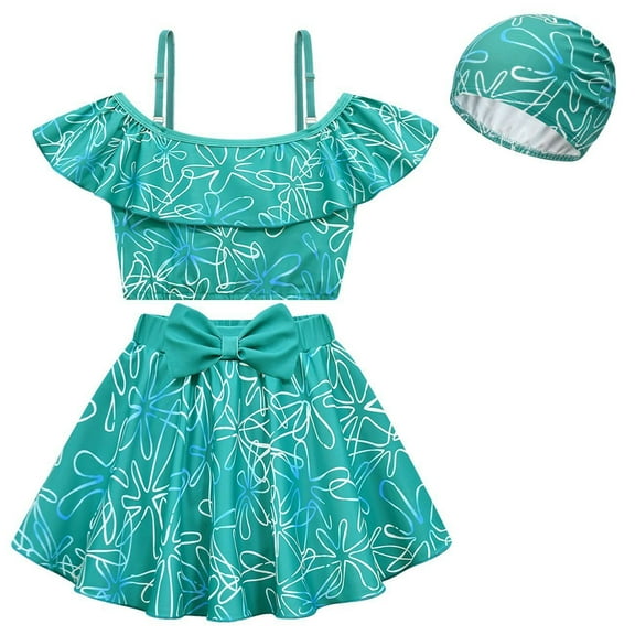 Girls Swimsuit Two Pieces Ruffle Bathing Suit Joy Disgust Swimwear