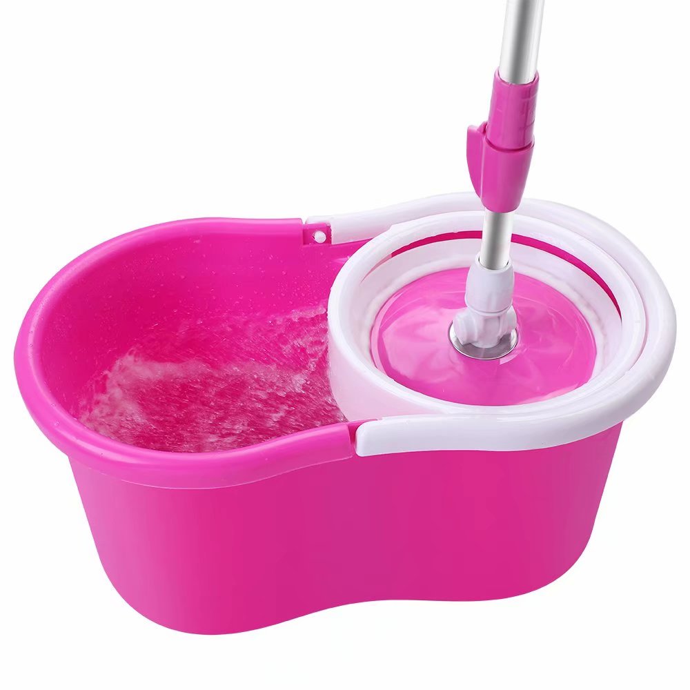 Clearance! 360° Spin Mop with Bucket & Dual Mop Heads PinkA Walmart