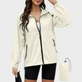 thumbnail image 2 of UYISJ Rain Jacket for Women Lightweight Waterproof Windbreaker Jacket Hooded Packable Rain Coats with Pockets Khaki L, 2 of 9