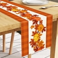 thumbnail image 5 of Decoraciones de otoño para el hogar, camino de mesa con hojas de arce otoñal, decoración de cocina para el hogar con hojas amarillas y acuarela de Acción de Gracias, 13 x 72 pulgadas, 5 of 5