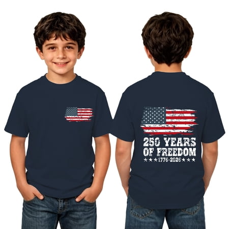 Ruiwill 4Th Of July Tshirts For Boys Toddler Flag Print Short Sleeve Crew Neck Tshirts Summer Breathable Patriotic Independence Day Boys Tops Size 10-11 Years Navy