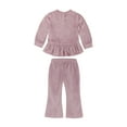 thumbnail image 2 of Wonderluxe Baby Girls' Cozy Velour Top, Pant and Headband, 3-Piece Set, Sizes 0-3M-24M, 2 of 12