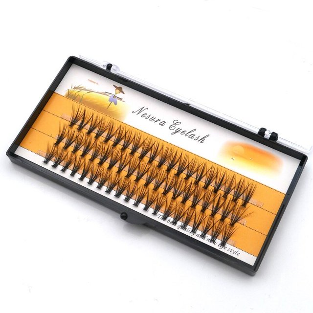 Anlinnet 1 caja de 60 paquetes de pestañas postizas, extensiones de pestañas de racimo natural 20/30D, pestañas individuales de volumen ruso 3D hola suerte unisex