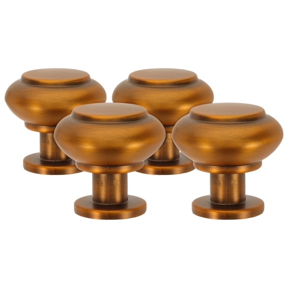 OULII Set of 4 Golden Zinc Alloy Drawer Knobs with Comfortable Ergonomic Grip for Kitchen Cabinets and Dressers