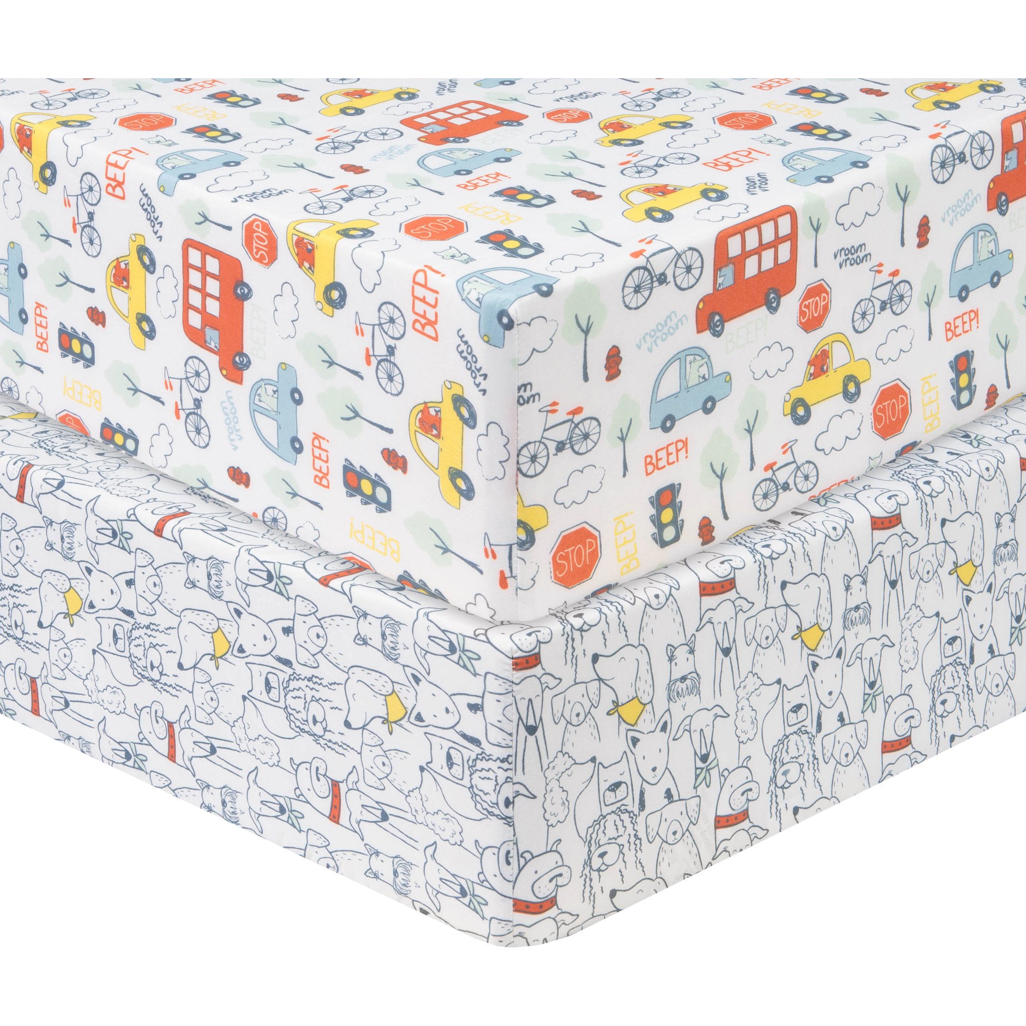 Sammy and Lou Infant Vehicle Printed Microfiber Woven Deep Pocket 200