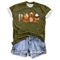thumbnail image 4 of Fiudx Liquidación de Ahorros de Verano Camiseta Estampada a La Moda para Mujer, Blusa de Manga Corta, Tops Informales con Cuello Redondo, 4 of 5