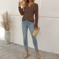 thumbnail image 4 of SUNBS Womens Tops Long Sleeve V Neck Shirts Fall Sweater Casual Blouses Fashion Outfits, 4 of 9