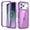 Darkpurple, variant on Dteck Full Body Case for iPhone 17 Pro Max,Shockproof TPU+PC Case Built-in Screen Protector with Camera Lens Protector Compatible with Mag Safe Magnetic Back Cover,Grey