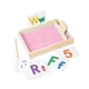 thumbnail image 5 of Bandeja de escritura de arena de madera profunda, herramienta de aprendizaje y bolígrafo de madera con 26 tarjetas de letras y 10 tarjetas numéricas Rosa, 5 of 9