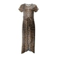 thumbnail image 3 of CEHVOM Fashion Women Leopard Printing Irregular Midi Dress, 3 of 5