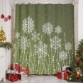 thumbnail image 6 of Small Stall Shower Curtain 48x72 Inch Narrow Half Size Christmas Snowflakes Bath Curtains Bathroom Decor, Xmas Sage Green Snowy Winter Waterproof Fabric Shower Curtain Set with Hooks 48 Inch, 6 of 8