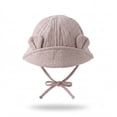 thumbnail image 2 of PureCasa Baby Summer Sun Hat for 0-3 Years Infant Boys Girls Comfortable Breathable Outdoor Hat Toddler Cotton Bucket Hats with Straps, 2 of 7