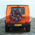 thumbnail image 2 of Daiia Dancing Skeletons Floral Garden Tire Covers , Travel Trailer Camper Truck SUV Motorhome Waterproof Wheel Cover, Sun Rain Snow Protector-14 inch, 2 of 9