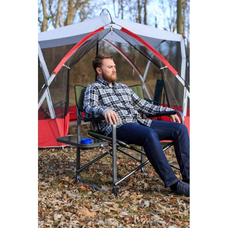 Ozark Trail XXL Director Camping Chair with Side Table, Green