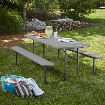 Cosco Intellifit 6ft Folding Blow Mold Picnic Table - Gray