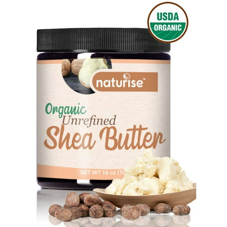 Naturise Shea Butter Raw Organic Unrefined Ivory 16 oz (1 LB) - Highest Grade African Shea Butter - Great for DIY Skincare Products and Body Butter Moisturizer for Dry Skin, Eczema, and Hair (Best Drugstore Body Butter)