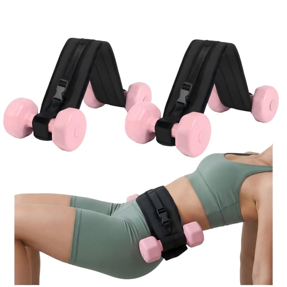 2-Pack Hip Thrust Belt for Dumbbells – Wide Padded Support Holder for Barbell & Kettlebell, Adjustable Non-Slip Strap for Home Squats & Glute Strength Exercises