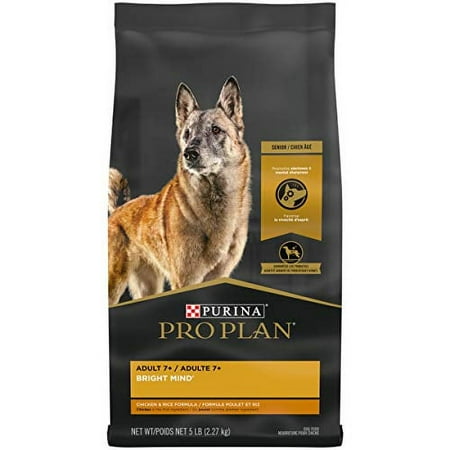 Purina Pro Plan Senior Dog Food With Probiotics for Dogs, Bright Mind 7+ Chicken & Rice Formula - 5 lb. Bag